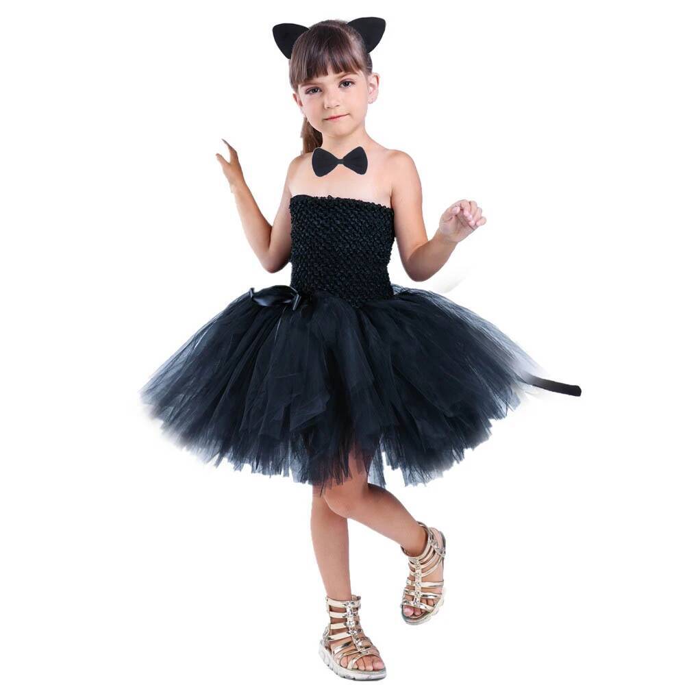 Anime Cosplay Black Girl - فستان توتو أسود لطيف على شكل
