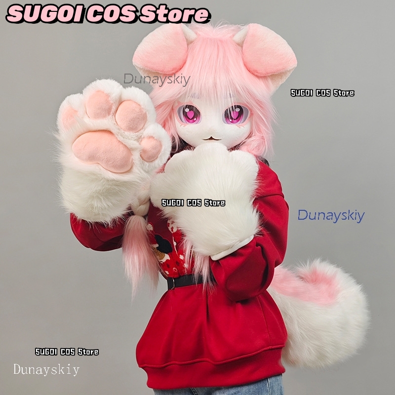 قناع فروي لطيف على شكل رأس حيو - مراجعة Anime Cosplay Cat وسعره