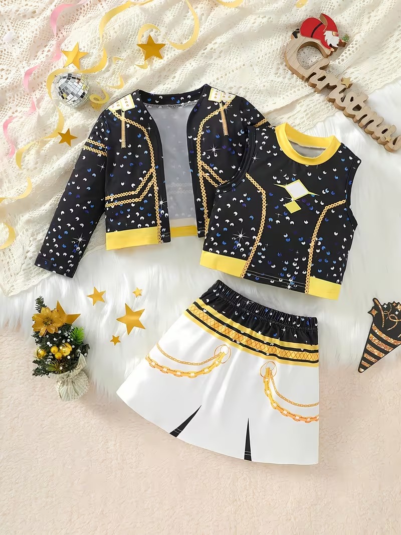 طقم تنورة من 3 قطع للفتيات بطب - مراجعة Anime Zoey Cosplay وسعره